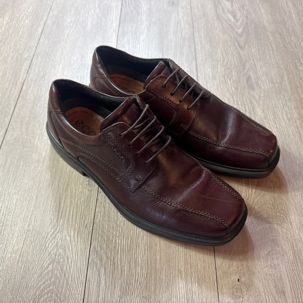 ECCO Helsinki 2 Bike Toe Tie Casual Rust (Reddish Brown) Men's Size EU 43 US 9.5
